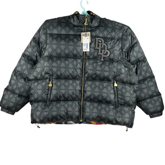 NWT Puma x Dapper Dan Men Black Grey Reversible Duck Down Puffer Jacket Size XL - Picture 5 of 16